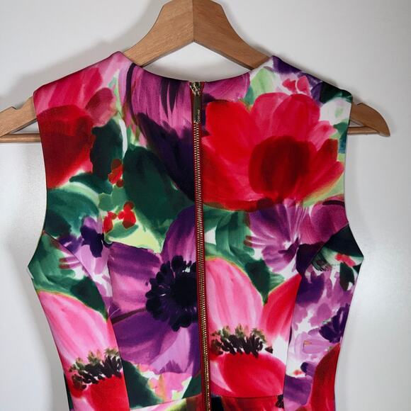 Calvin Klein Floral Sheath Dress Vibrant Romantic Artsy Colorful Feminine 2 Bold - Picture 8 of 13
